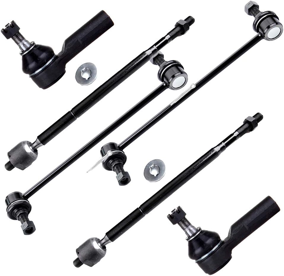 SCITOO 6-PC SET Suspension Kit For Pontiac Vibe For Toyota Matrix Front Inner Tie Rod End Front Outer Tie Rod End Front Sway Bar End Link