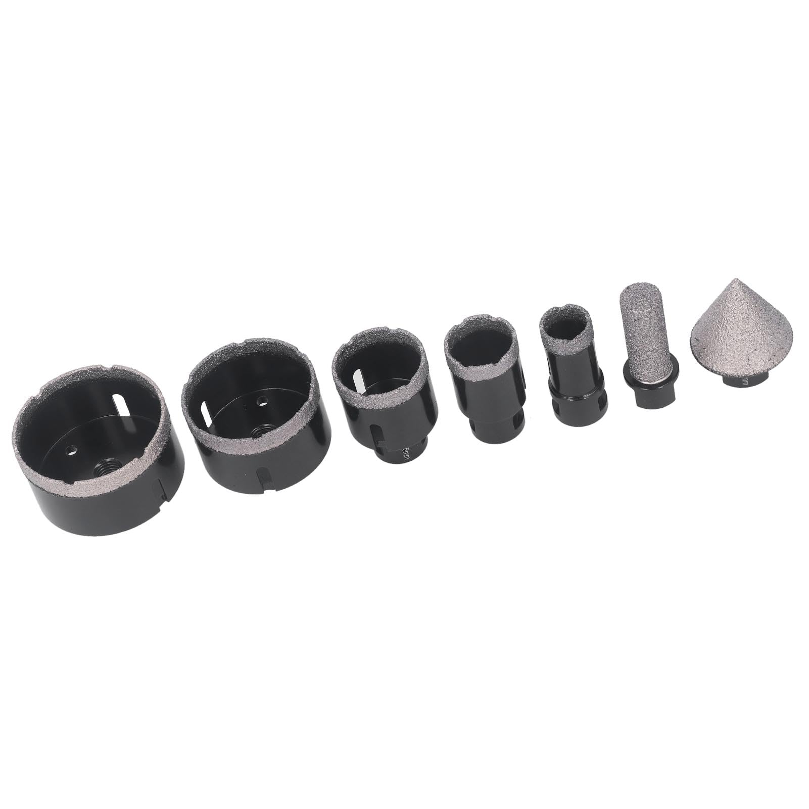 Juego de 7 brocas de sierra para agujeros con diamante, kit de brocas de taladro central M14 para cerámica, mármol y azulejos, brocas de diamante de 25 a 75 mm con puntas de dedo,