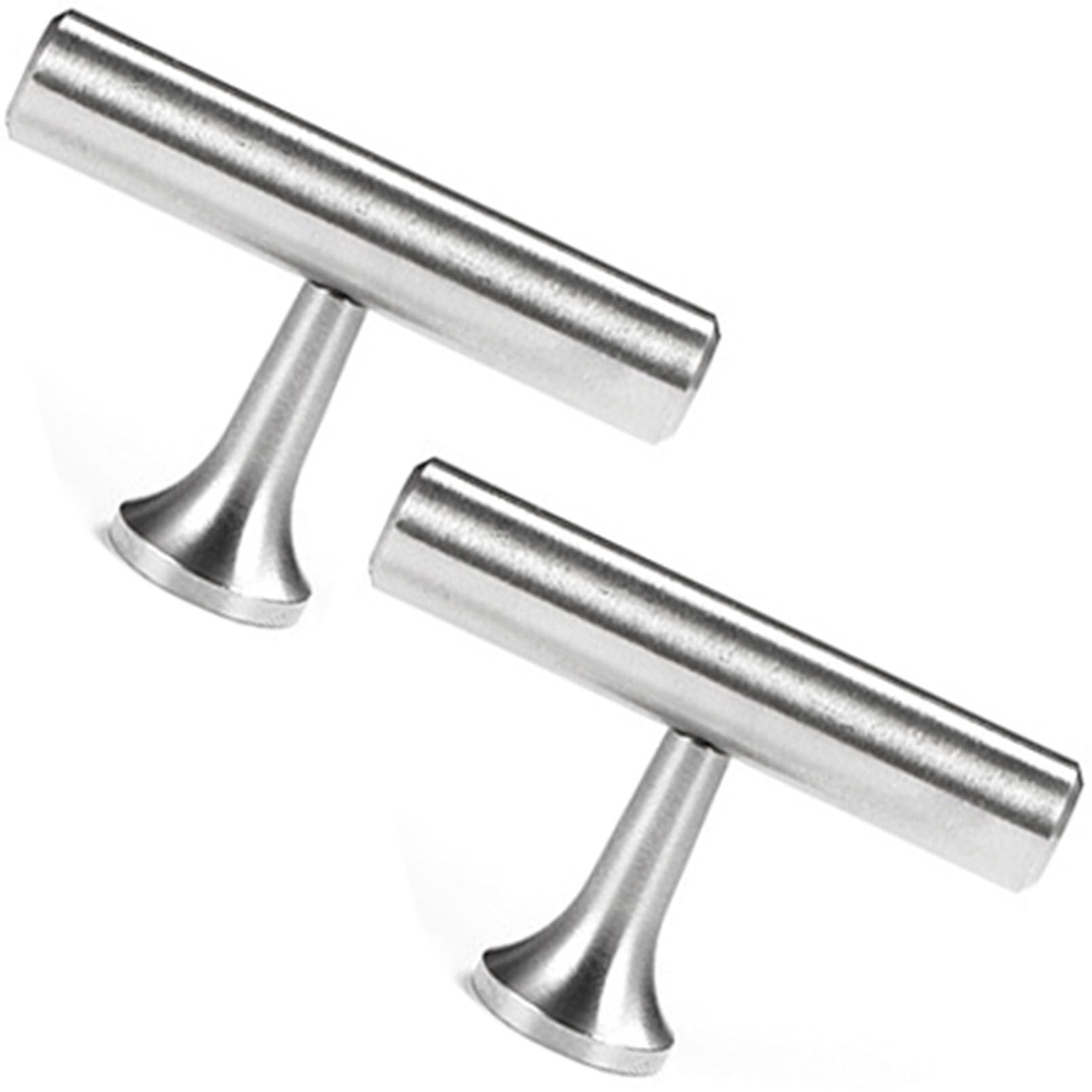 XIAODANHUA Drawer Pulls 304 Stainless Steel Kitchen Door Handles Decorative Furniture Pull Handles Solid Cabinet Pulls for Wardrobe Bathroom Bedroom (Single Hole)