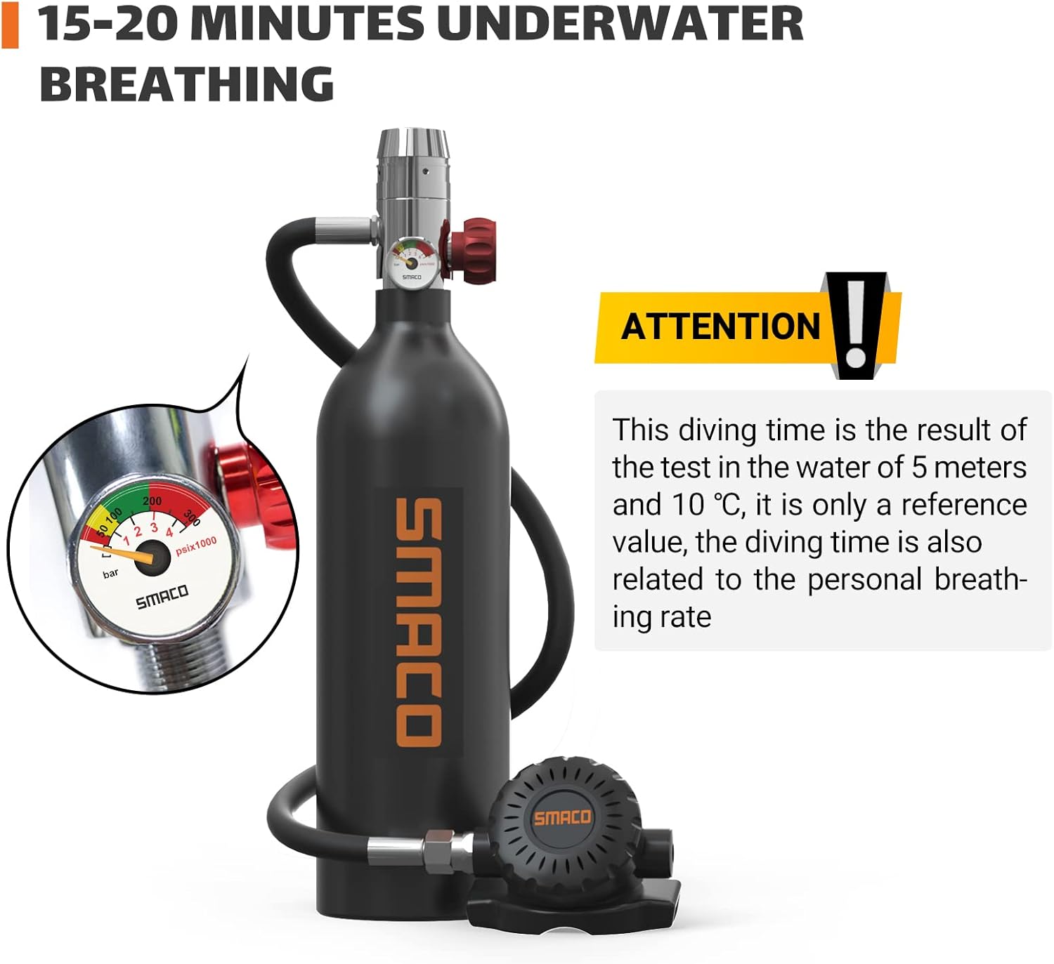 SMACO Scuba Tank 1L Mini Scuba Tank S400 Scuba Diving Tank Diving Equipment : Sports & Outdoors