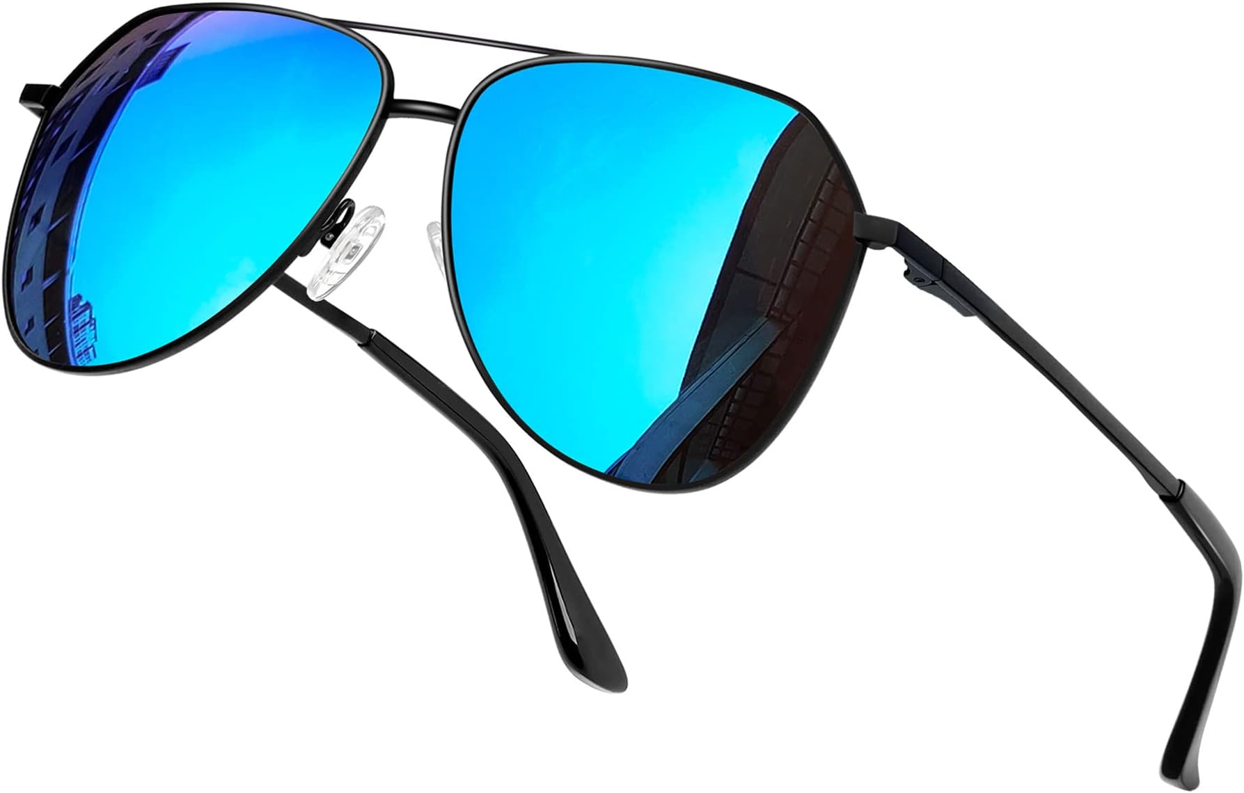 Polarized Metal Aviation Sunglasses Men, Classic Military Sun Glasses Women, Rectangle Shades UV400 Protection Costume
