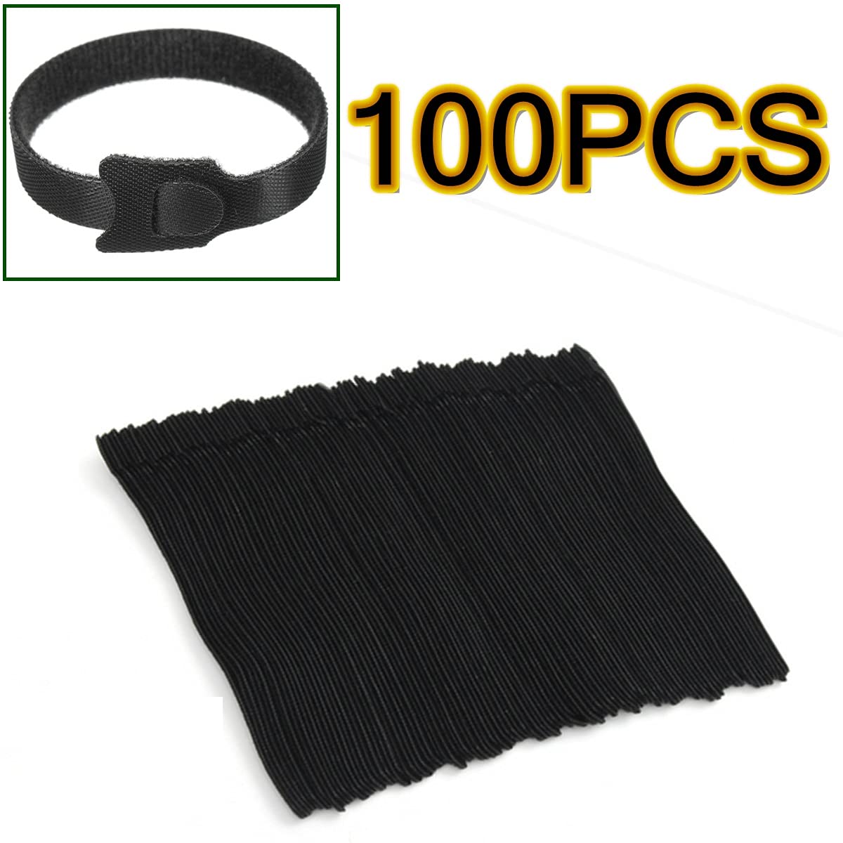 Opaski kablowe, opaski na zamek błyskawiczny Zwaln Opaski zaciskowe, opaski zaciskowe 12 x 200 mm Nylonowe opaski zaciskowe wielokrotnego użytku z otworami na oczka, zestaw 100 sztuk, czarne