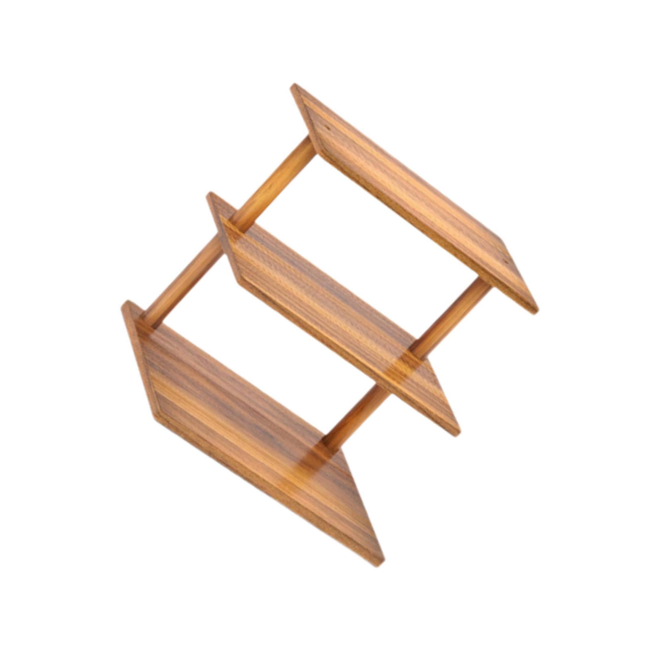 Présentoir à gâteaux à étages en bois rustique 3 niveaux, idéal pour présenter gâteaux, biscuits et bonbons lors de fêtes. Ce présentoir