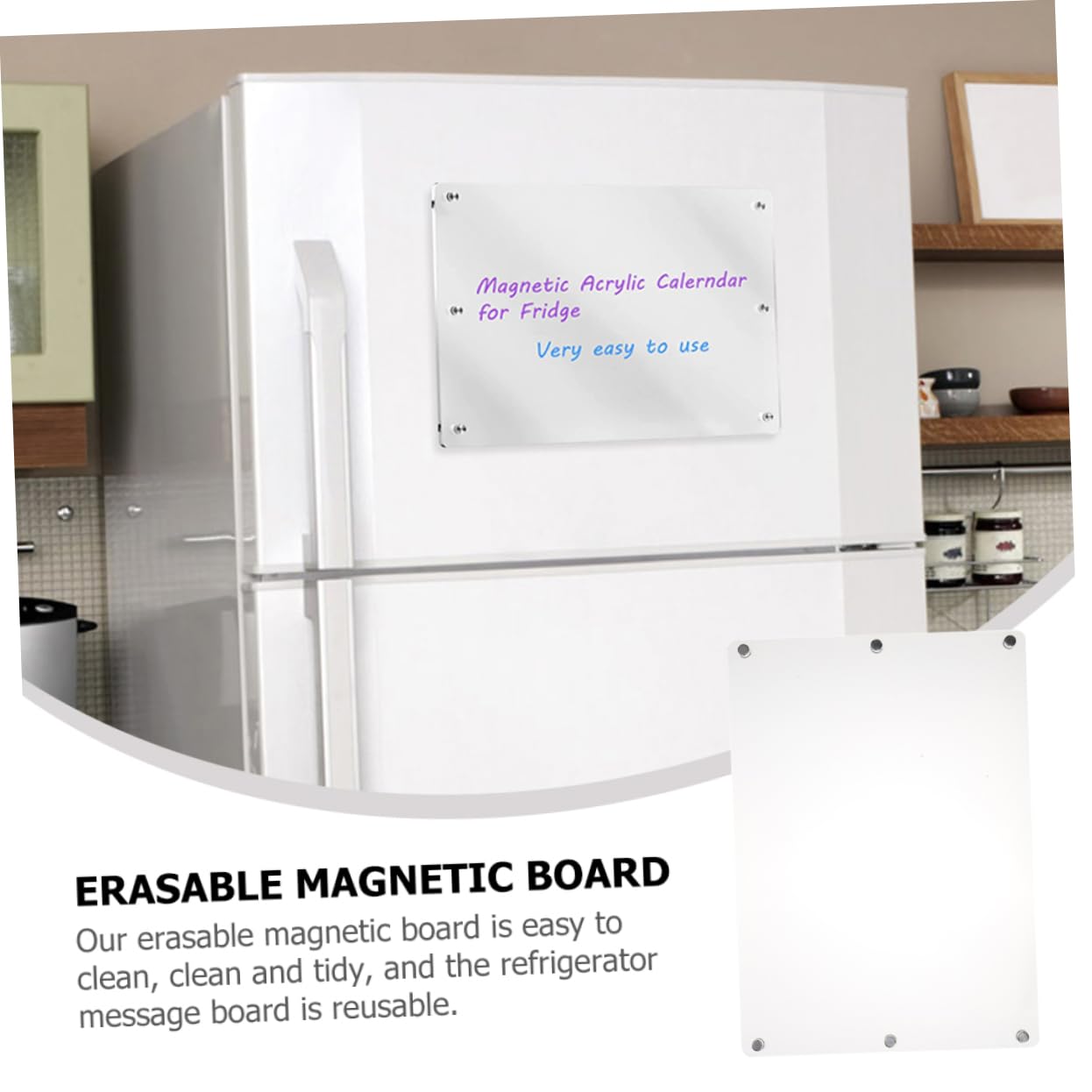 Magnetische Kühlschrank Schreibtafel aus Acryl 2 Stück, Abwischbar