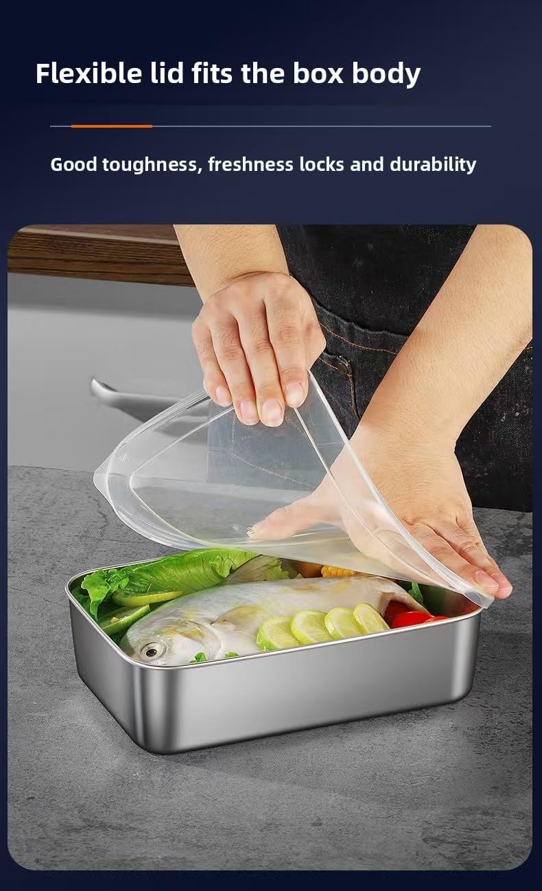 5 pack Stainless Steel Food Storage Containers Metal Food Lunch Box Stackable Bento Box with Lid for Kitchen Travelnic and Camping Tableware - Image 6