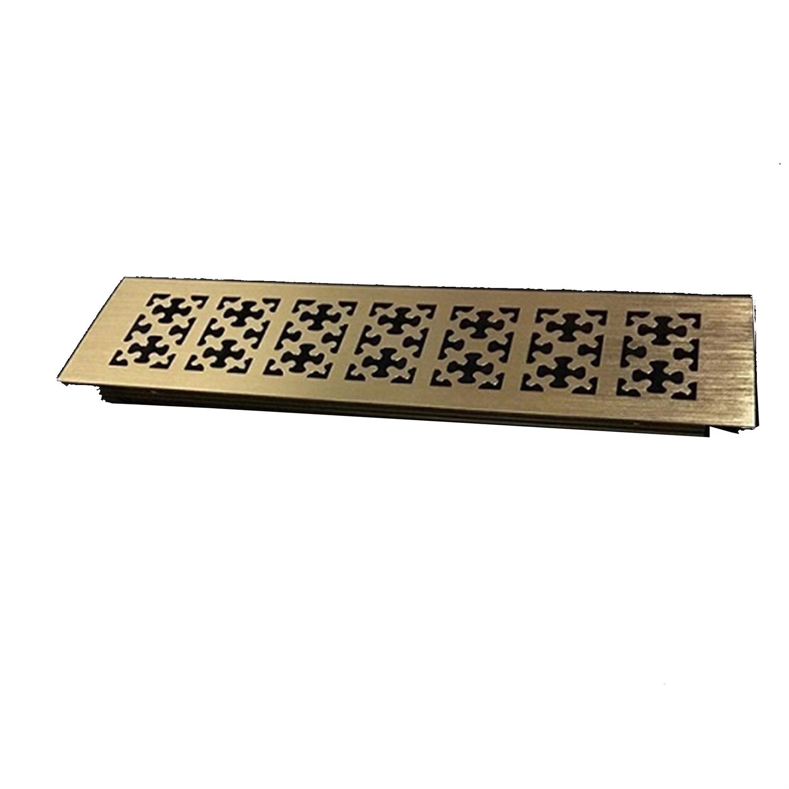 Dhetye Snow Goden Ventilation Grille Air Vents Grille,Ventilation Opening Grille, 80Mm Honeycomb Snow Flower Fancy Rectangle, Gold, Silver(,250Mm)