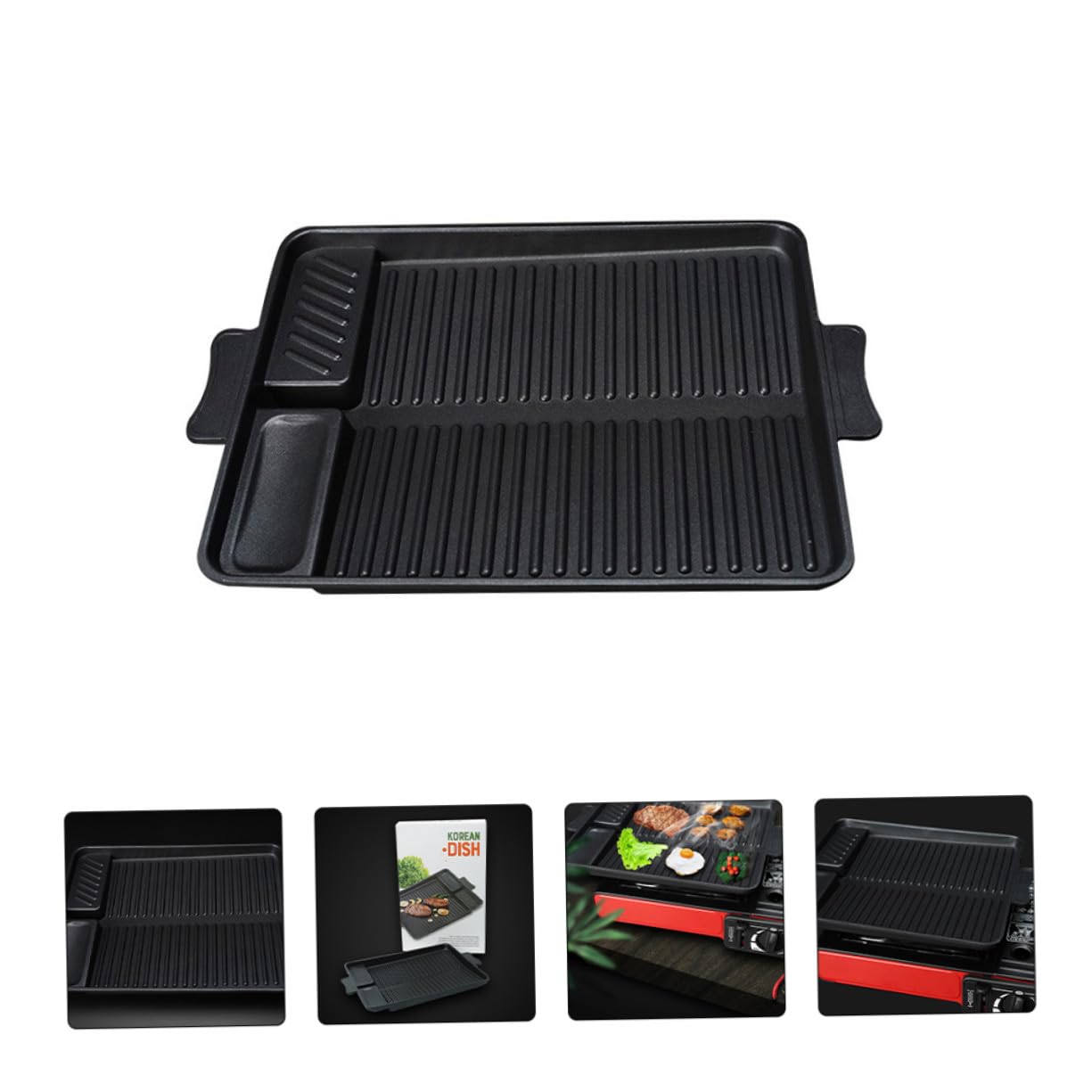 NUOBESTY 1pezzi Teglia per Barbecue Rettangolare Teglia da Forno per Bistecche di Manzo Facile da Sollevare e Trasportare per Cucinare all Aperto