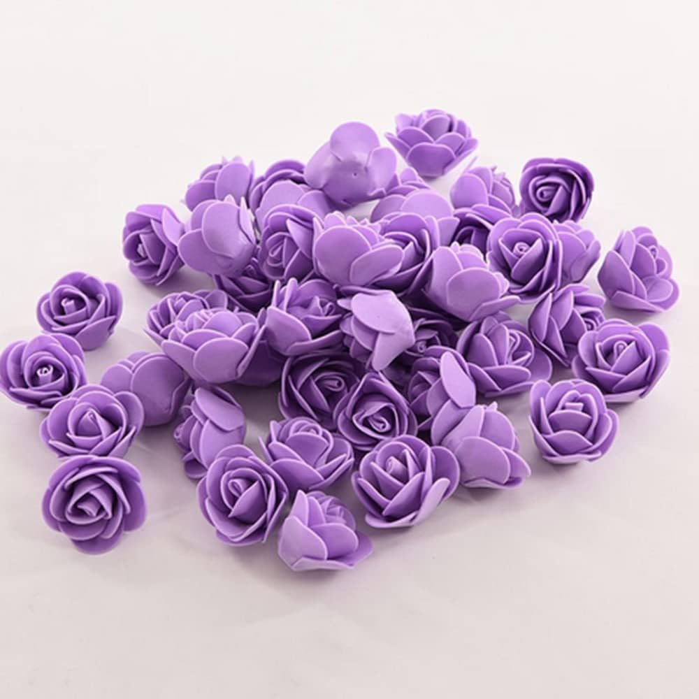 Amazon.com: XIZHI Mini Fake Roses Artificial Flowers 100 PCS 3.5cm Red ...