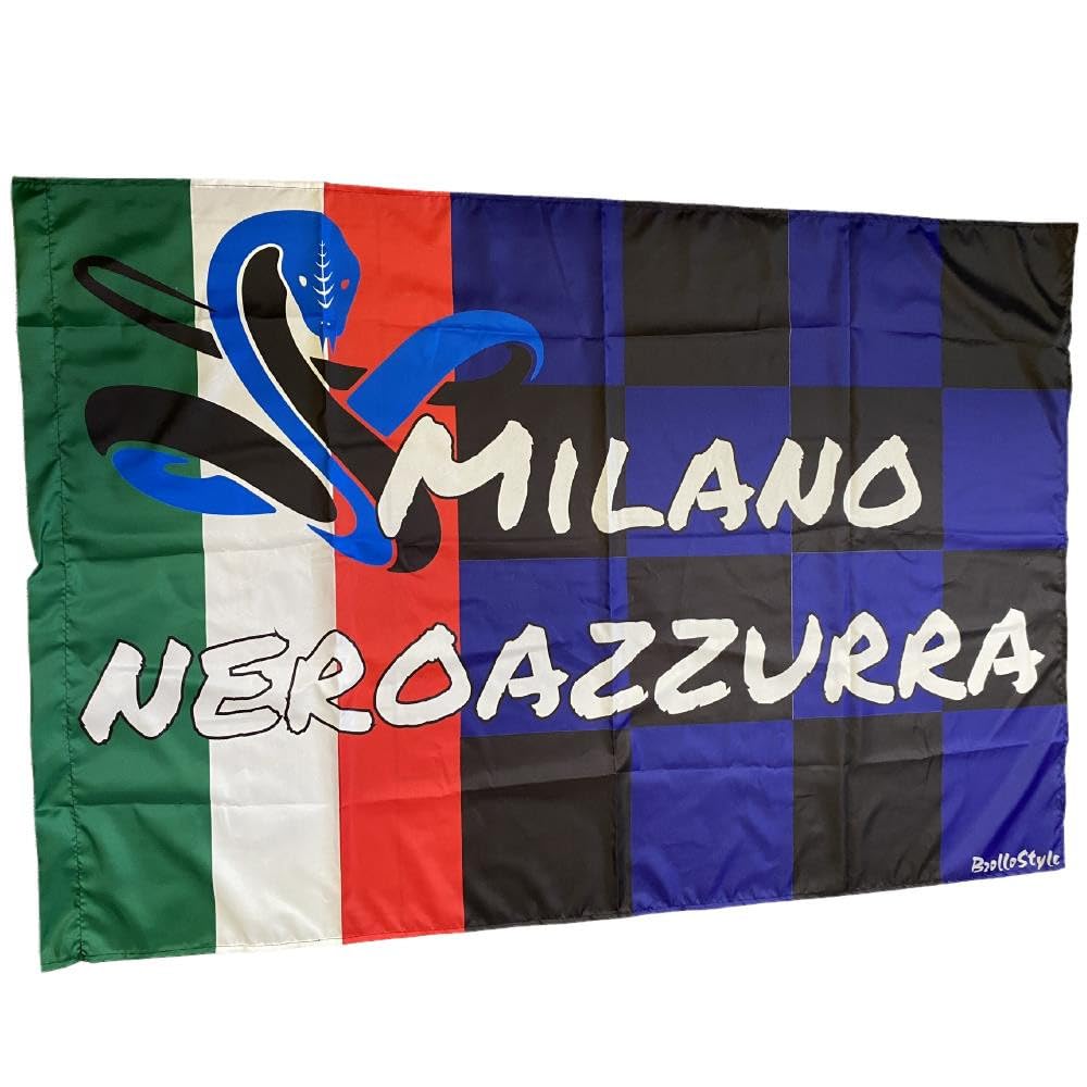 Bandiera Stadio 100x150 Gigante 140x200 cm Nero ed Azzurro Tricolore Bandiere Nero ed azzurre PS 03651