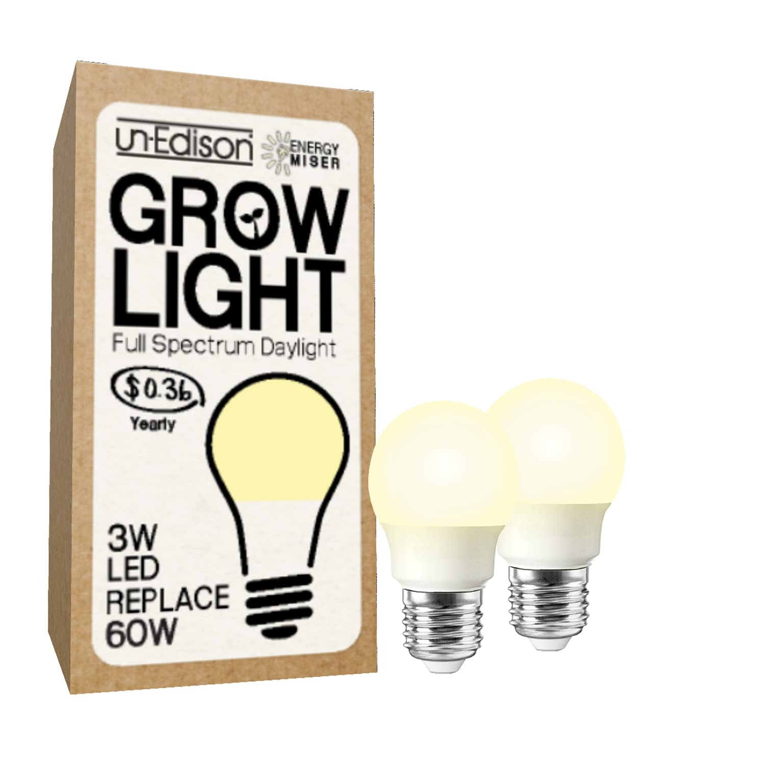 Miracle LED Un-Edison Energy Miser Full Spectrum Grow Light Bulb Replacing 60W (6-Pack)