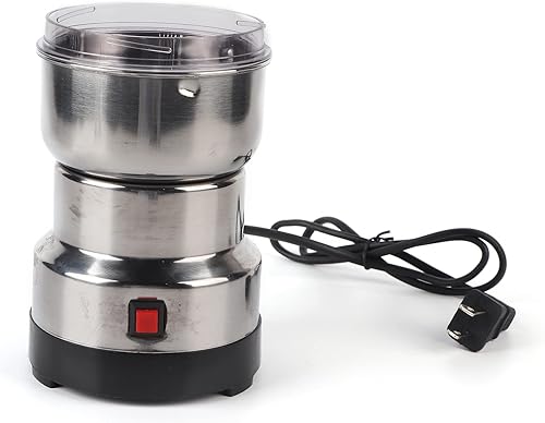 Junlucki Molinillo de café eléctrico, molino de grano de acero inoxidable, licuadora eléctrica de granos de café, trituradora de granos automática