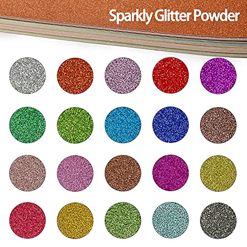 Simetufy CS-40CGP Glitter Cardstock, 40 Sheets In 20 Colors, Premium Cardstock For Cricut, Crafts And Diy Projects, Sparkly Paper thumb #2