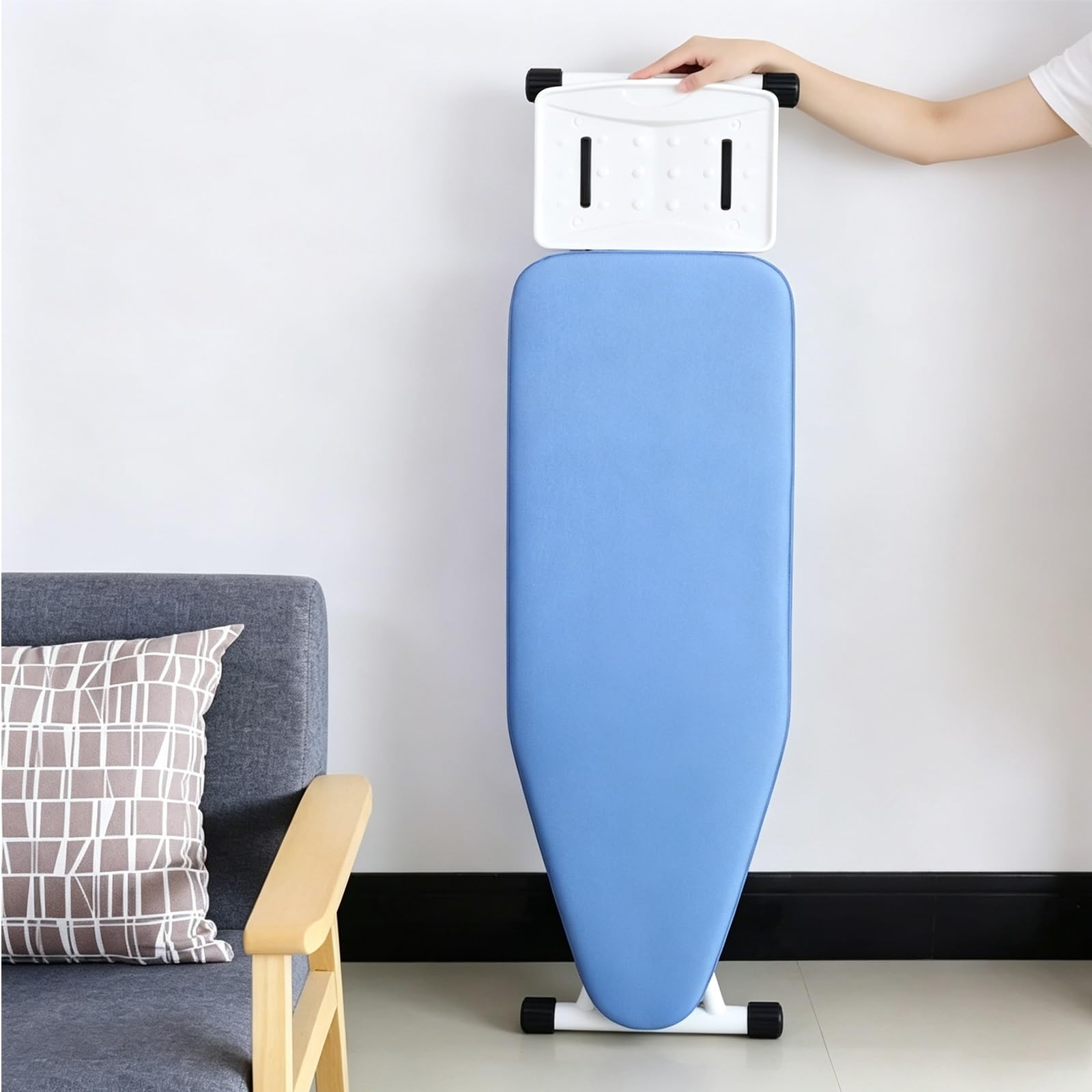 Table à Repasser Pliante avec Repose-Fer, Hauteur Réglable