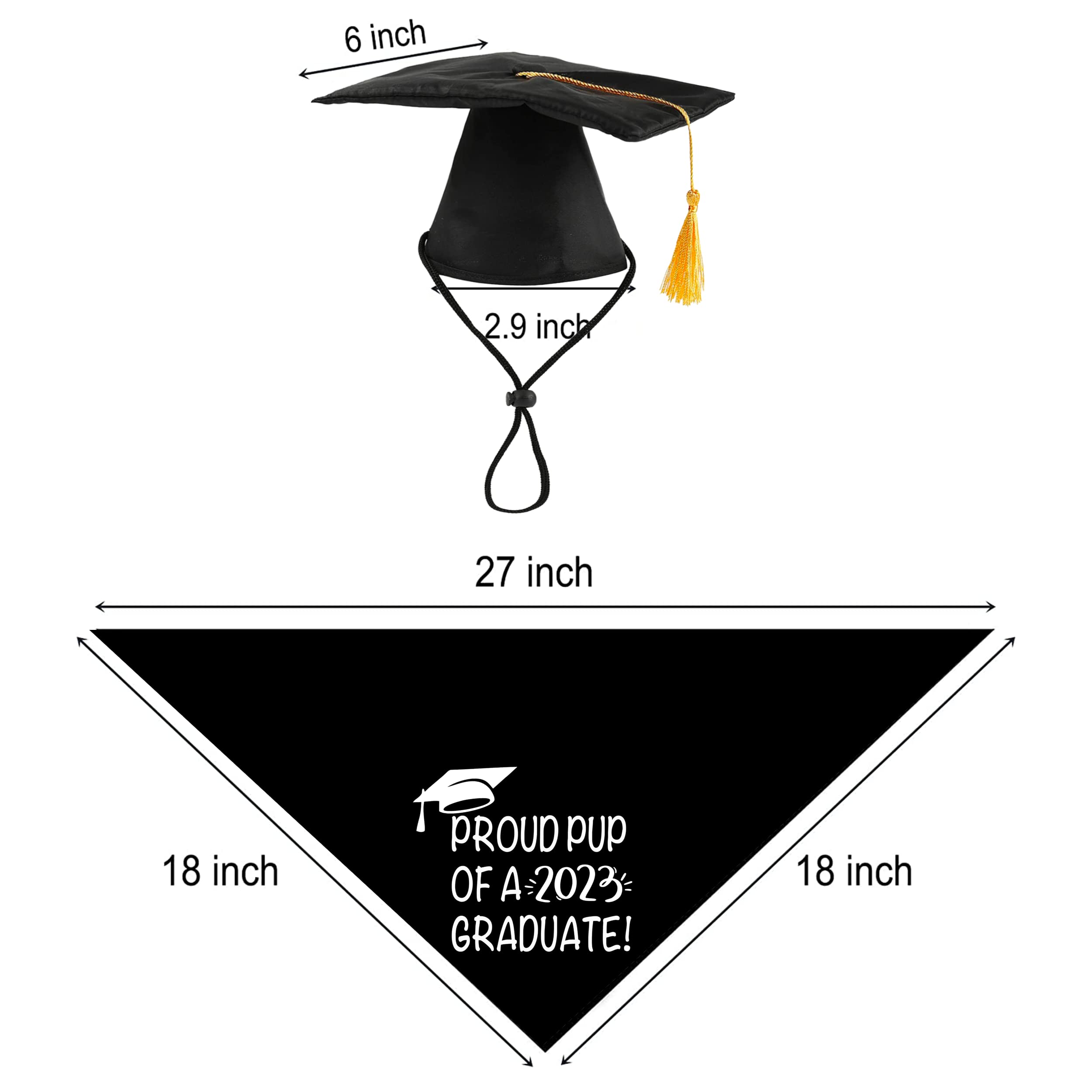 Cap And Gown Dog Custom Dog Gaduation Hat With Tassels Black Pet