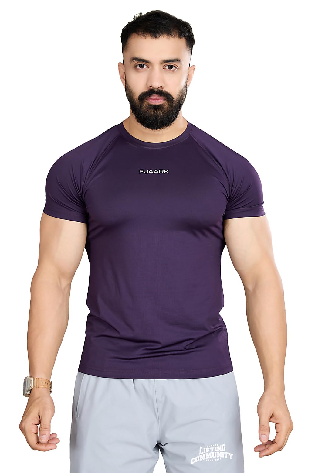 FUAARK Men Solid Round Neck Slim Fit Tshirt-picture-40