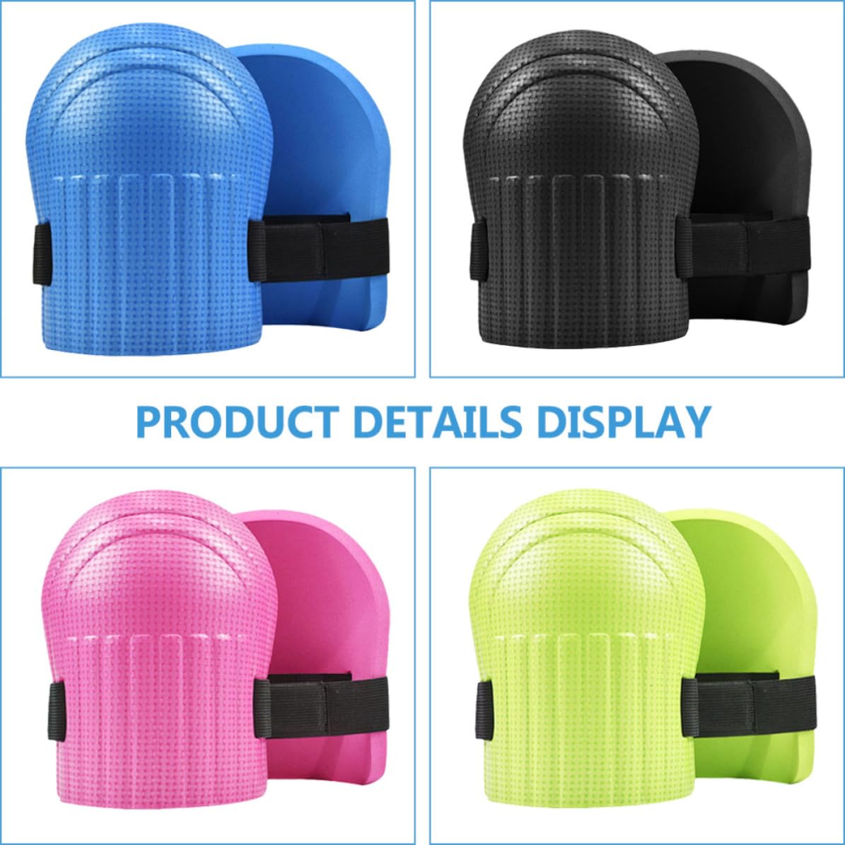 4 Pairs Foam Kneepads with Elastic Bands for Flooring Installers