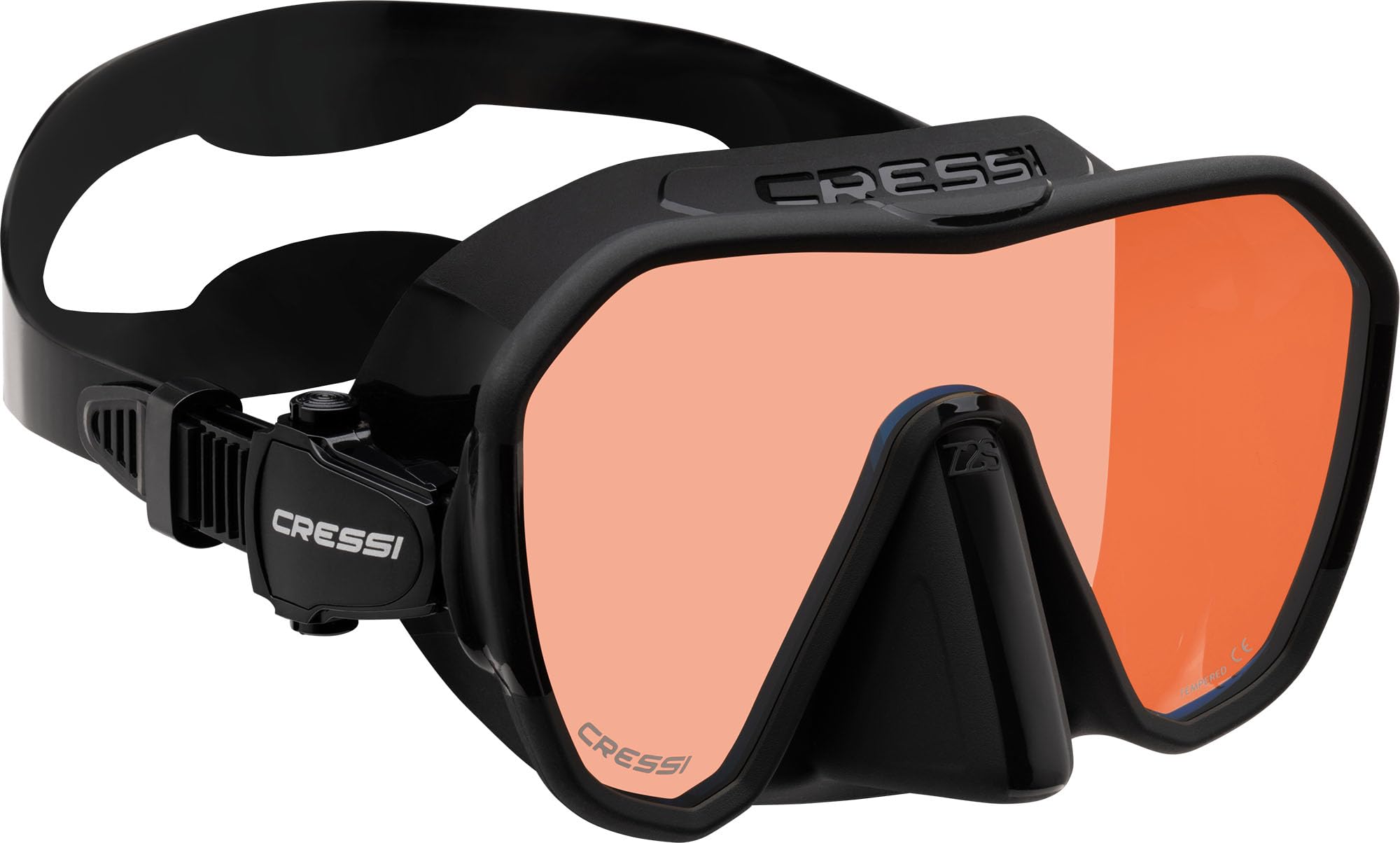Cressi ZS2 Frameless Masks, Black/Blue, Inner Blue Lens with Orange Outer Reflection Lens