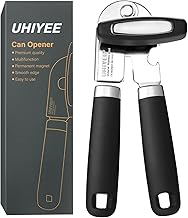 Can Opener Manual, UHIYEE Heavy Duty Can Opener with Comfortable Grips Ultra Large Knob, Manual Can Openers No Sharp Edges for Seniors, Easy Can Opener for Arthritis Hands