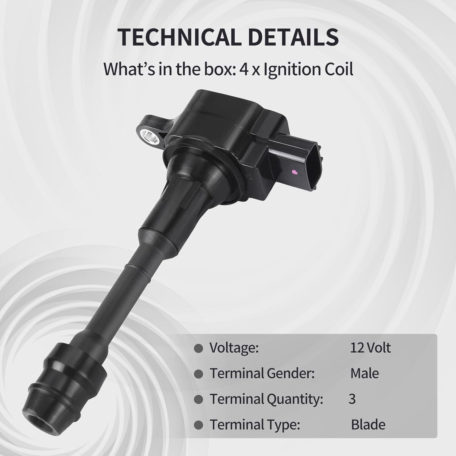 Ignition Coil Pack Fits for Nissan Altima 2002 2003 2004 2005 2006 Sentra XTrail L4 2.5L 2007 2008 2010 2011 2012 2013 Replace UF350 22448-8H315 4PCS