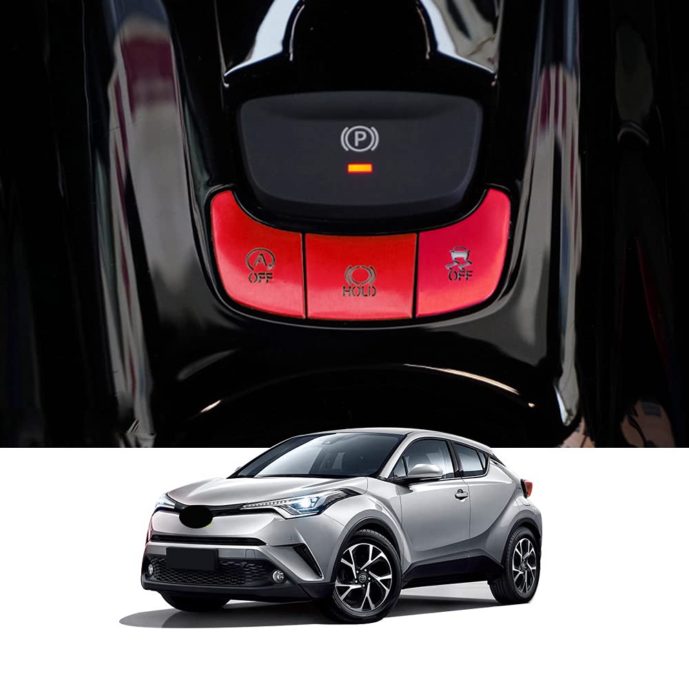 Behave Car One-Button Start Button Cover Aluminum Alloy Decoration Stickers Custom Fit for Toyota CHR 2017-2021 Interior Accessories,Red.