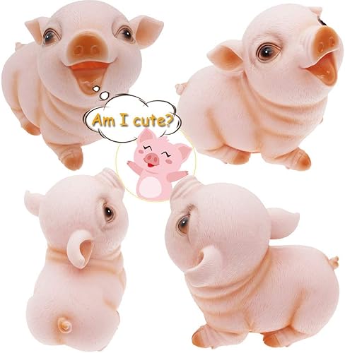 Miniatura 2 de H&W Lindo banco de dinero de cerdo, alcancía inastillable, banco de dinero creativo, puede almacenar 1000 monedas, el mejor regalo de cumpleaños,