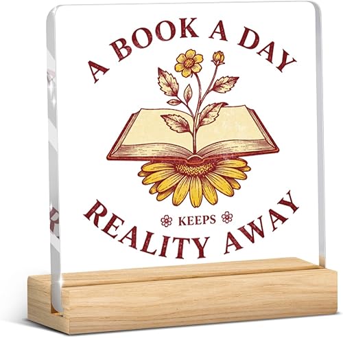 Book Lover Bookshelf Decor Inspirational Reading Nook Decor for Club Library Off