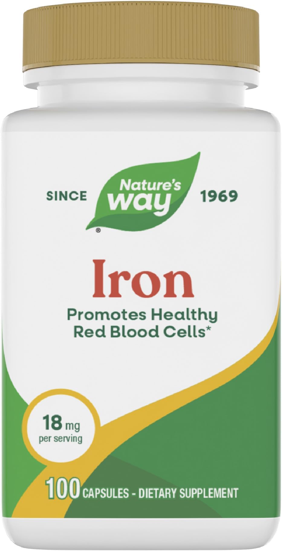 Iron, 18 mg, 100 Capsules