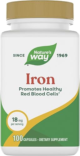 Nature's Way Iron Support Healthy Red Blood Glóbulos* 18mg por porción, 100 cápsulas