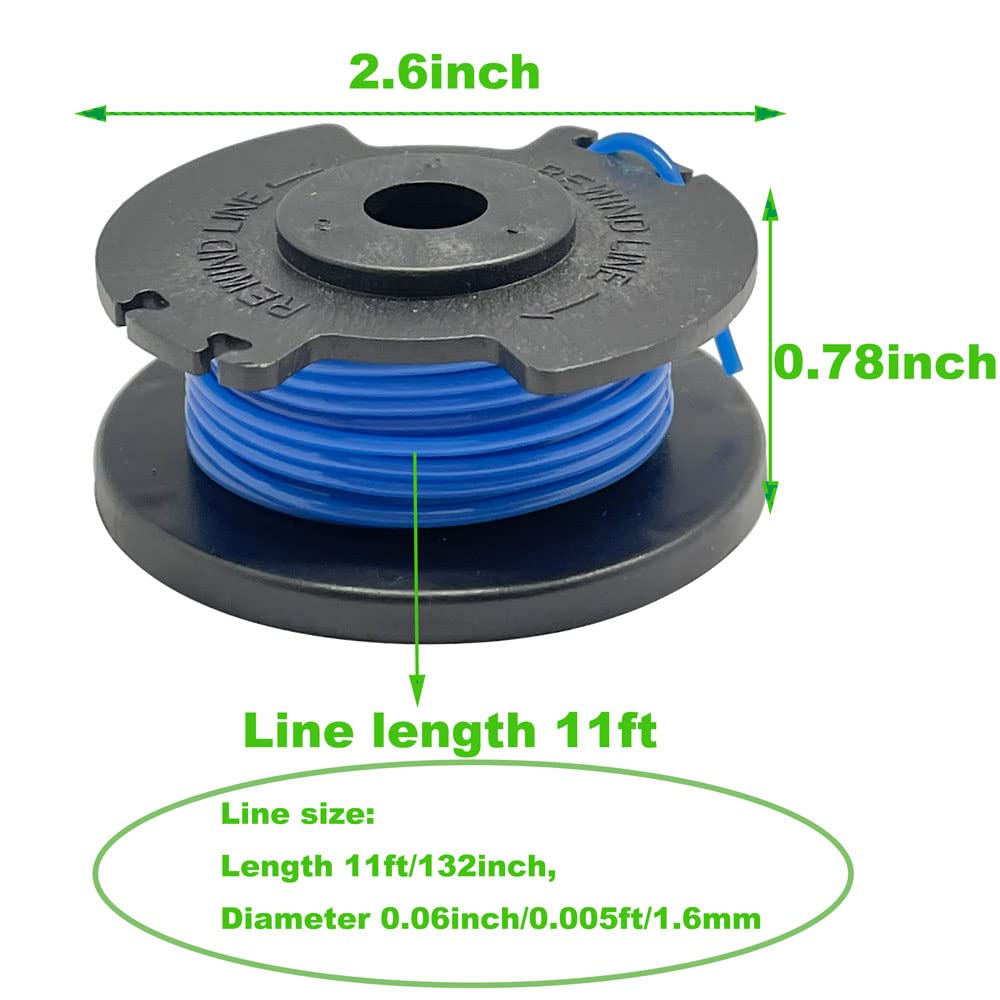 4 Bobinas De Nylon Para Desbrozadora Ryobi - 1.65 Mm, Compatible Con Modelos RAC124, AC14RL3A, OLT1832, Etc.