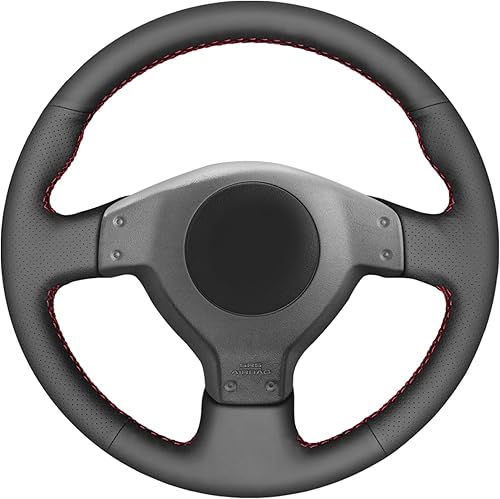 MEWANT Cubierta de volante de automóvil de cuero artificial negra cosida a mano personalizada para Subaru Forester 2005-2008 Impreza WRX (WRX STI) MEWANT Cubierta de volante de automóvil de cuero artificial negra cosida a mano personalizada para Subaru Forester 2005-2008 Impreza WRX (WRX STI)