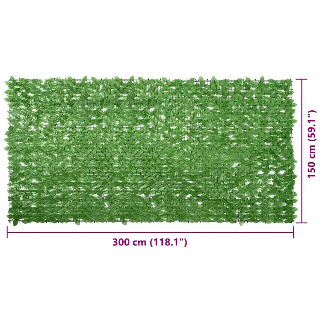 vidaXL Balkon Sichtschutz mit Grünen Blättern Windschutz Balkonverkleidung Balkonbespannung Sichtschutzhecke Terrasse Zaun 300x150cm