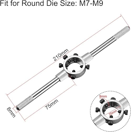 Miniatura 9 de uxcell Llave de mango redondo de 1.772 in, para troquel redondo métrico M18-M221.339 in-1.772 in, con mango moleteado