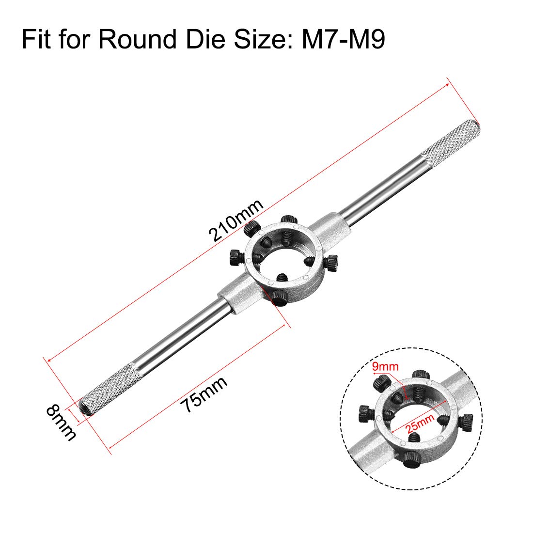Die Stock Handle Wrench Holder - M7-M9 Round Die -2 Die Stock Handle Wrench Holder - M7-M9 Round Die -2