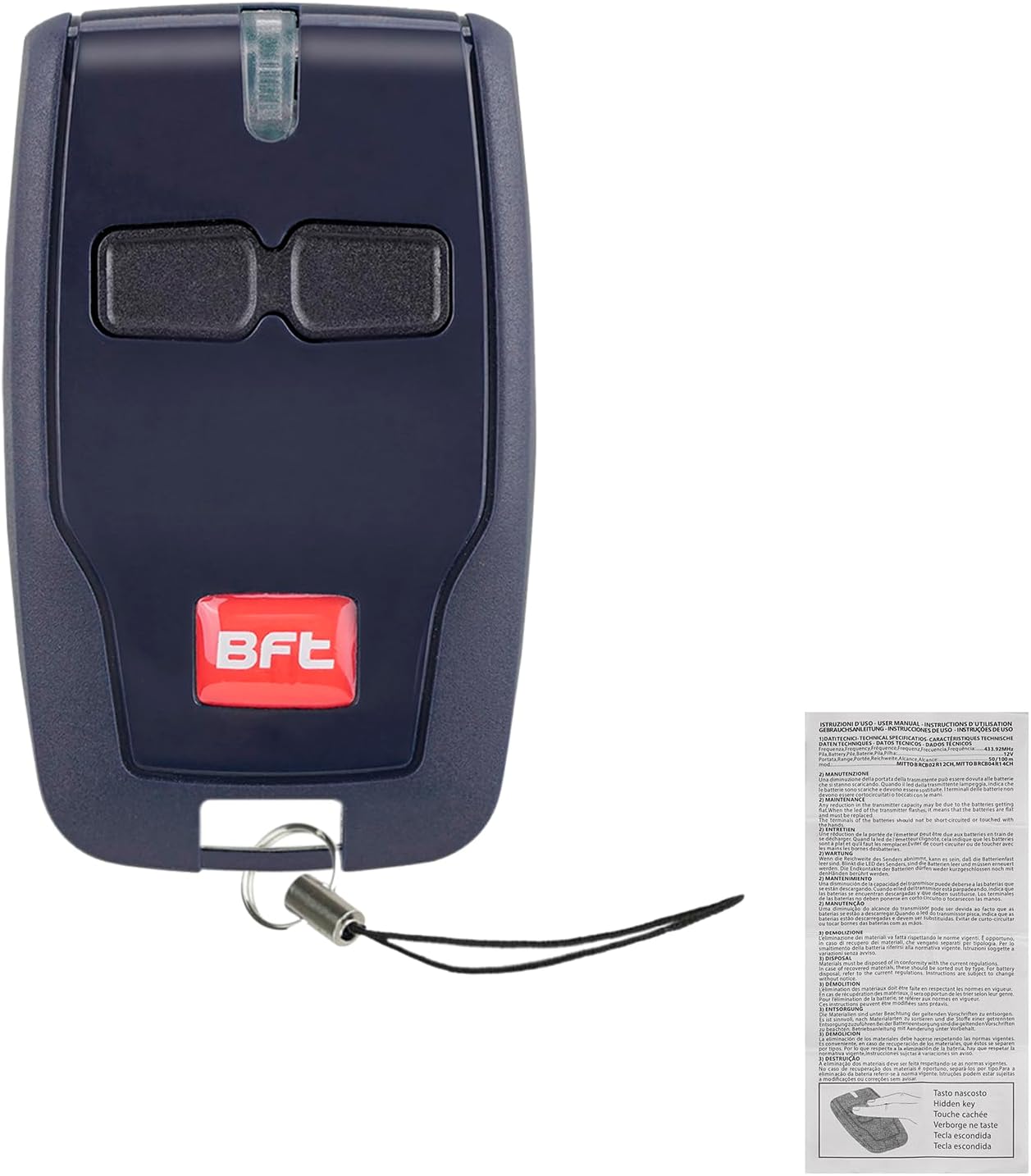 1PCS 2 Buttons Garage Door Remote Control for BFT Mitto 2 B RCB