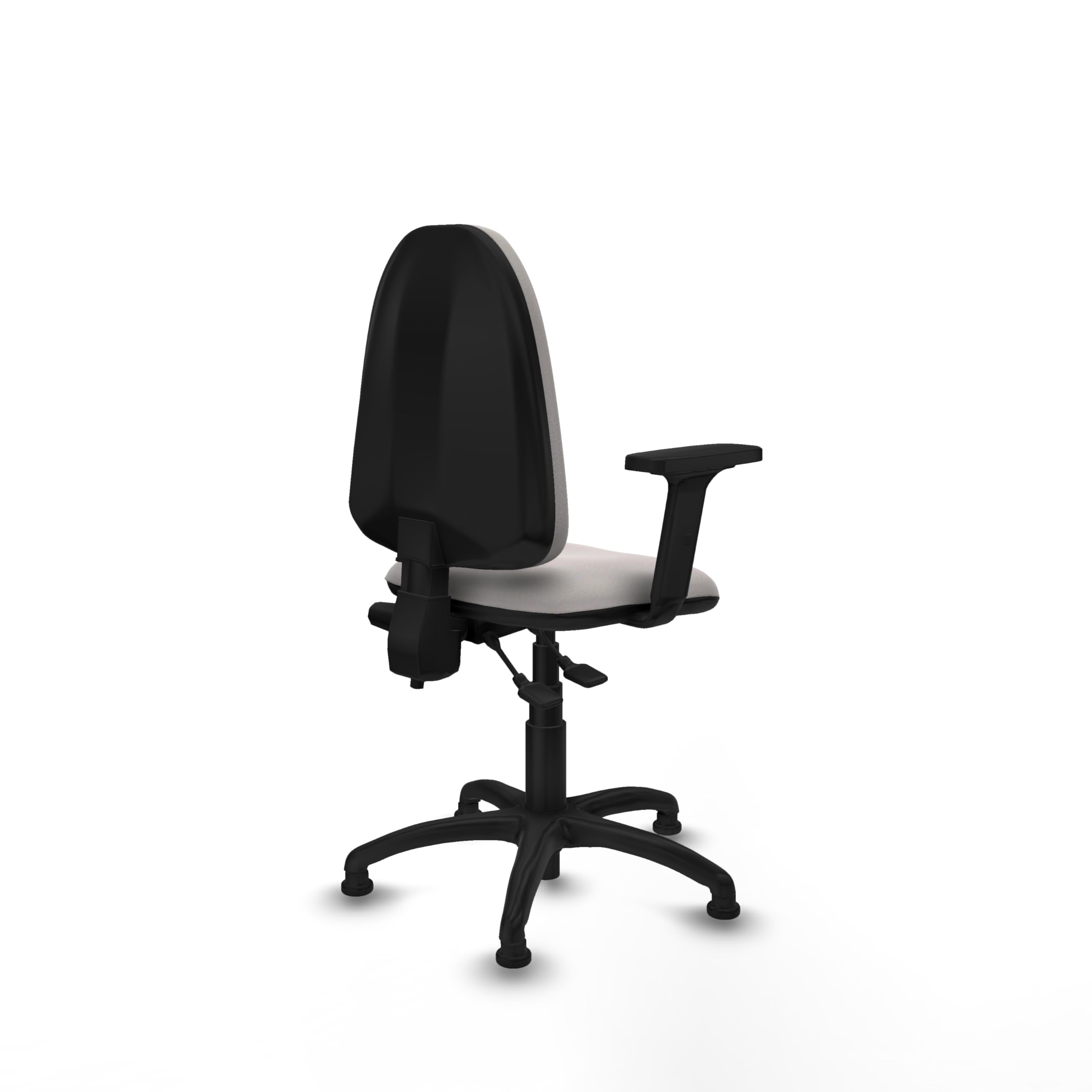 Piqueras y Crespo - Silla Escritorio sin Ruedas Blanca Aýna con Brazos 2D. Equipado con Contacto Permanente de Doble Maneta y Espuma de Corte. Blanco