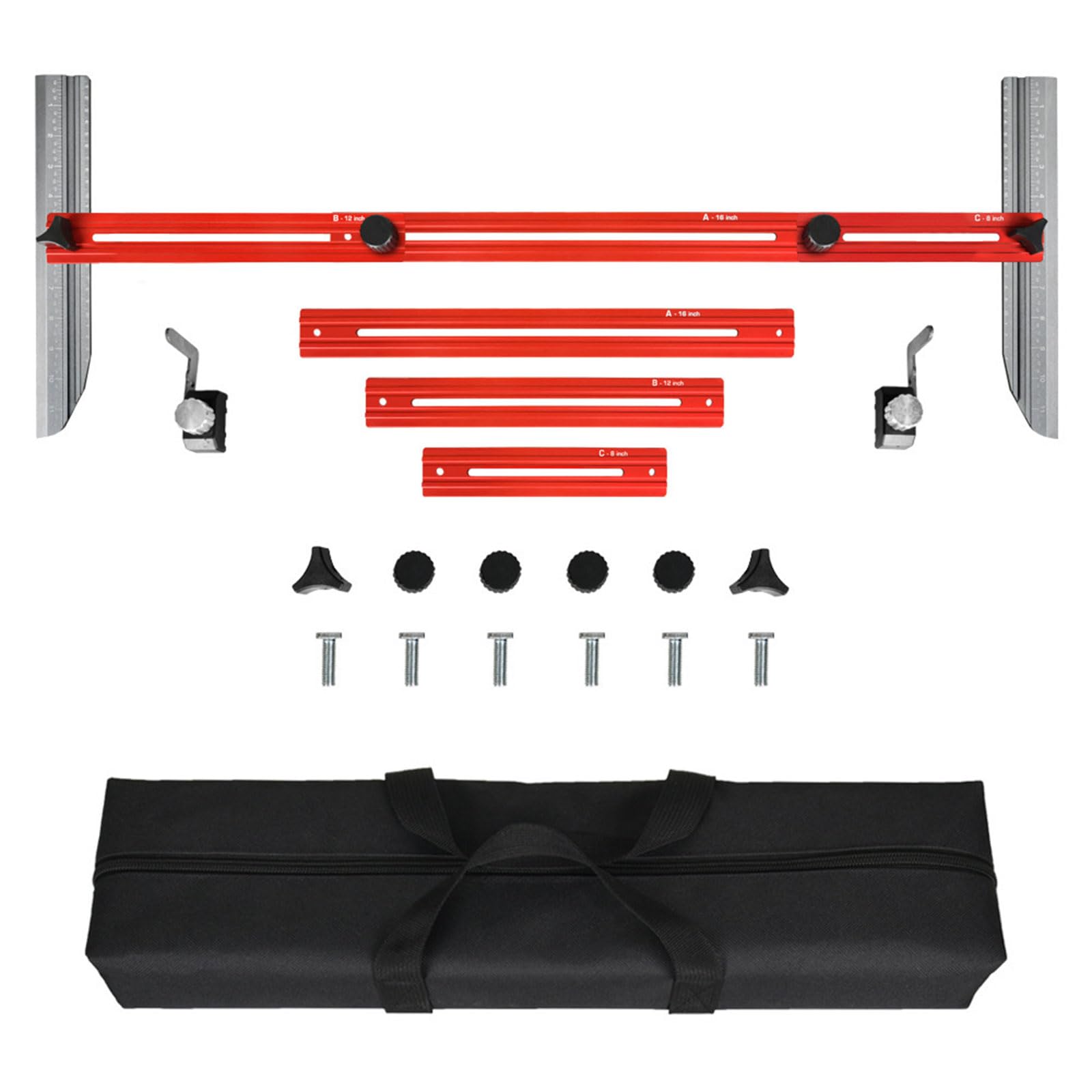 Saker Stair Measuring Tool, Stair Tread Template Tool, Shelf Layout Tools & Stairs Treads Template Jig, Stairs Treads Measuring Tools Compatible with Many Types of Layout Projects
