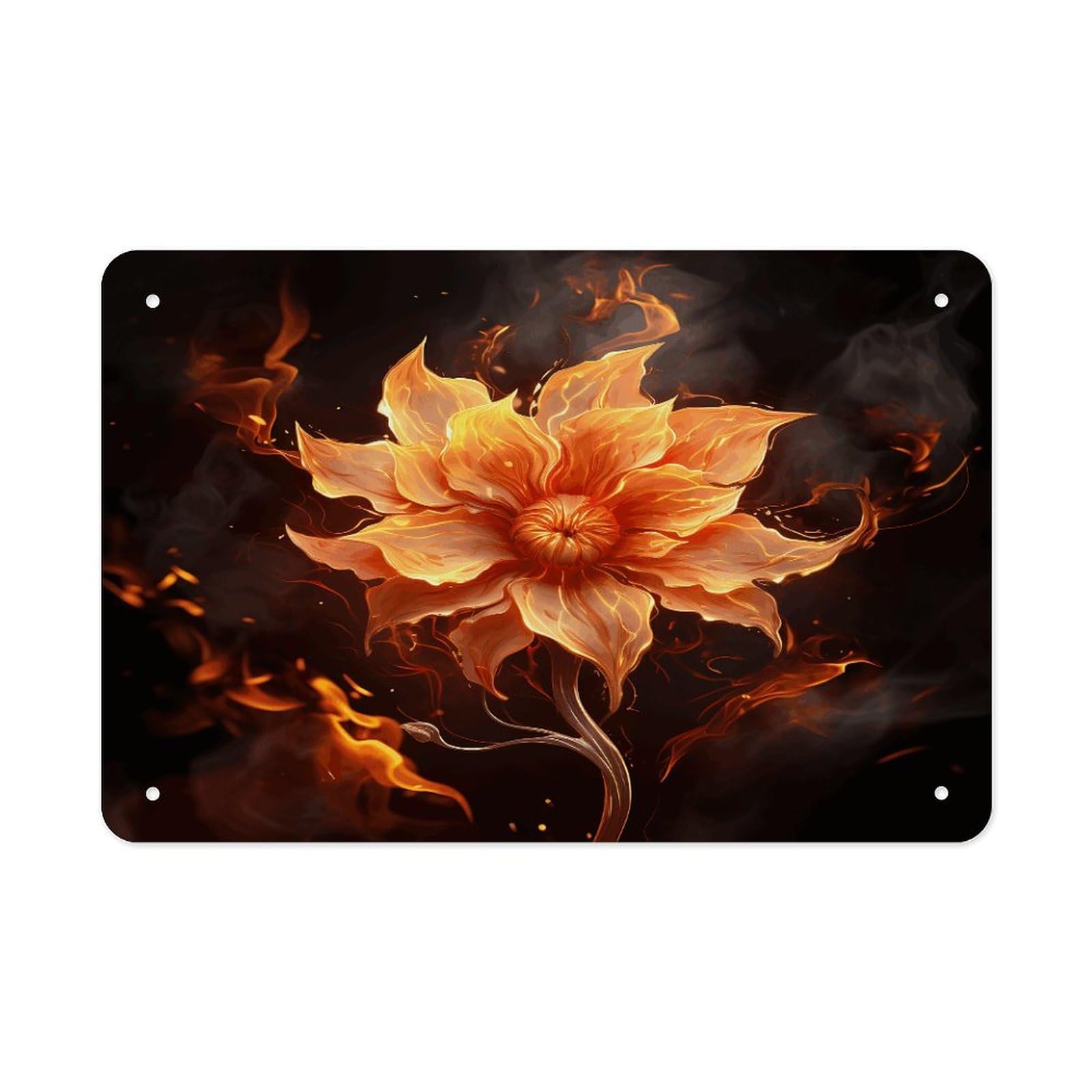 Fodpand Style Flame Flower Wall Art Metal Signs Tin Sign