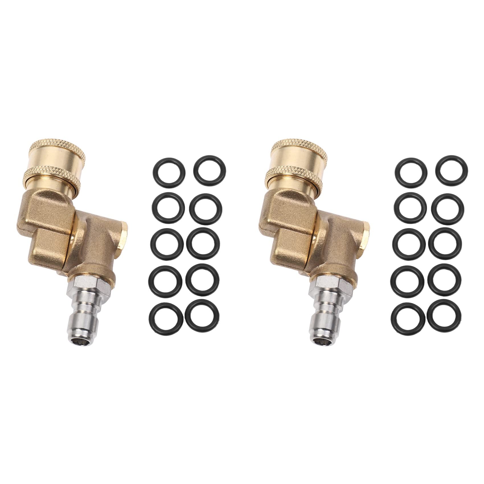 Jnchdghwa 2X Quick Connecting Pivoting Coupler 180 Degree with 5 Angles and Safety Lock for Pressure Washer Nozzle