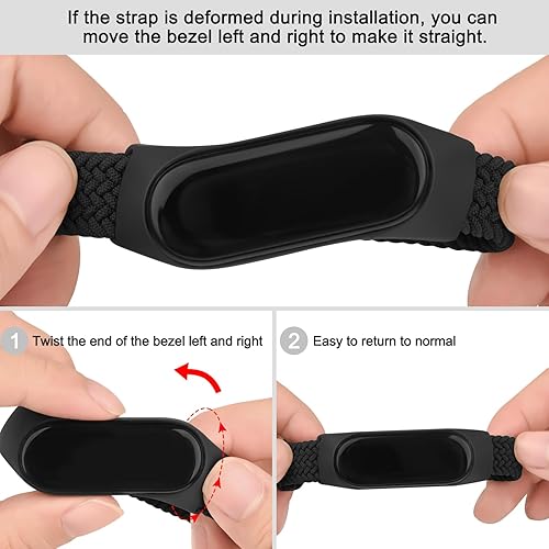 Miniatura 5 de Paquete de 2 correas de nailon para Xiaomi Mi Band 76543, correas de repuesto de nailon trenzado suave para Xiaomi Mi Band 76543 Fitness Tracker