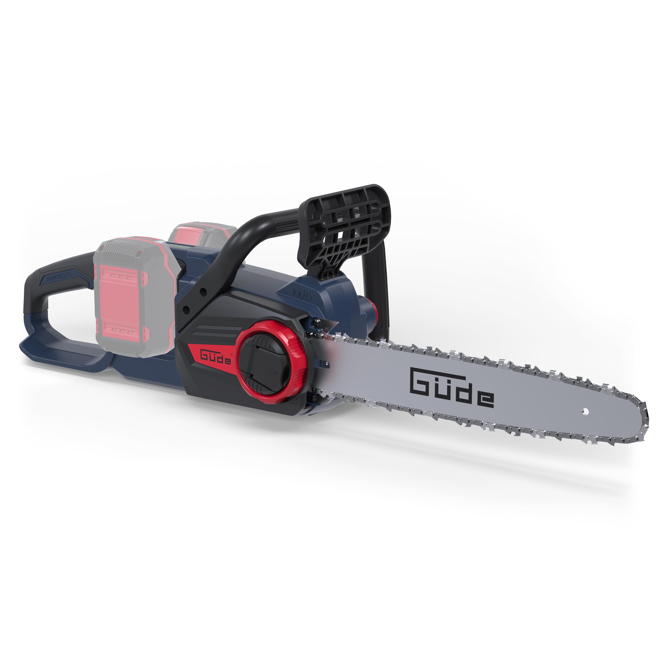 Güde KS 36.2-0 Tronçonneuse sans fil Li-Ion 36 V Moteur Brushless Longueur de coupe 35 cm Vitesse de chaîne max. 14 m/s Système de serrage rapide de la chaîne Lubrification sans batteries ni chargeur