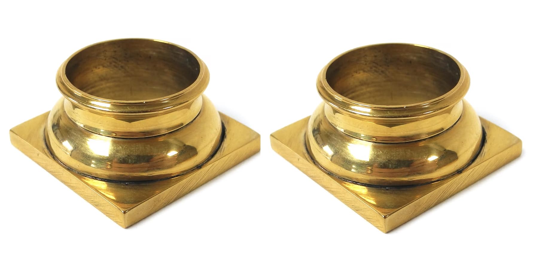 Harts Pair of Cast Brass Clock Column Finials, Square Base, 5 different Sizes, (22mm)