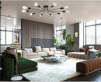 Vista 4 de Lámpara de techo moderna semi empotrada industrial 10 luz vintage aceite caucho bronce Sputnik lámpara iluminación industrial cocina lámpara