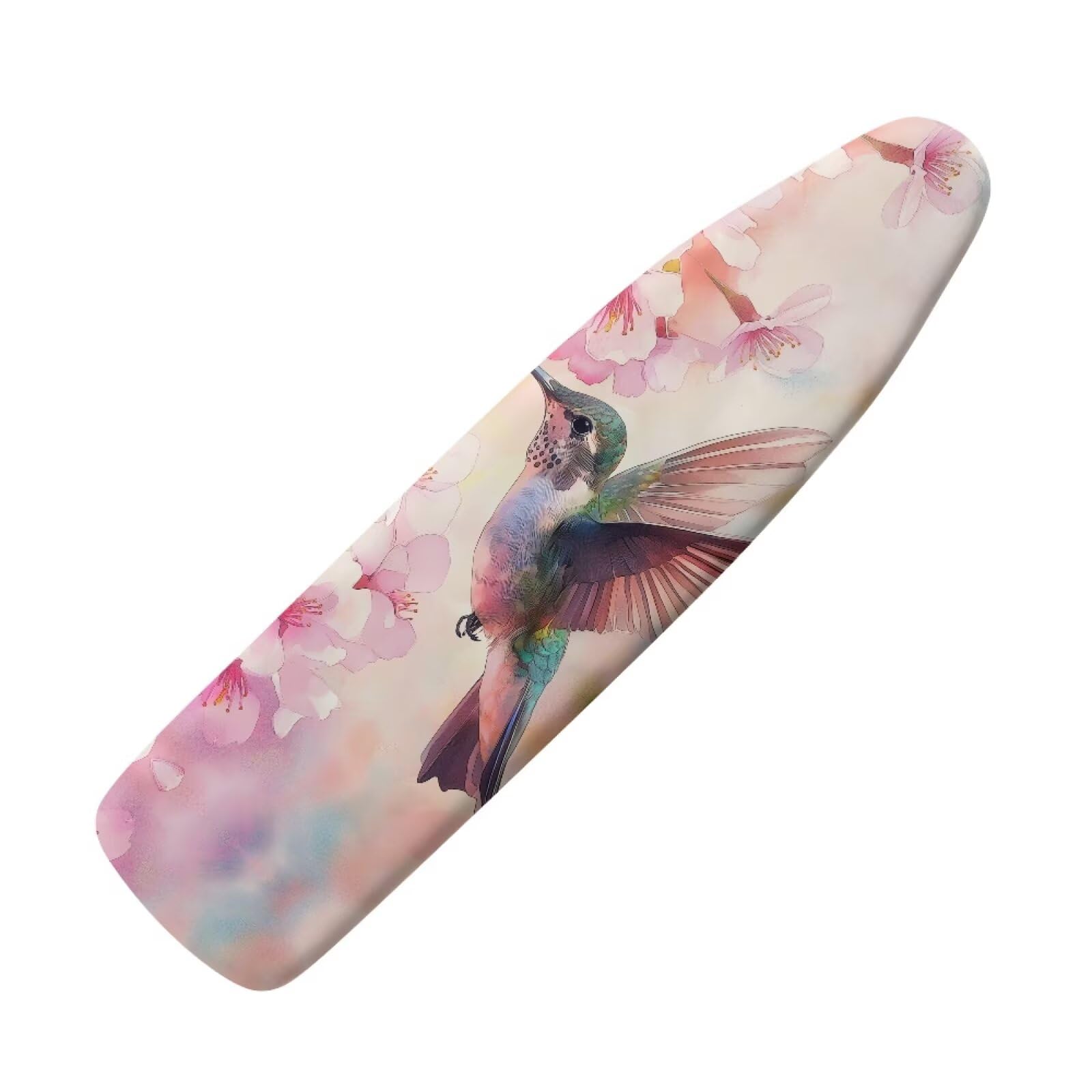 Hinthetall Ironing Board Cover Full Size Scorch Resistant Padding Heat Reflective Iron Board Cover Elastic Edge Scorch and Stain Resistant Thick Padding, Cherry Blossoms Hummingbird