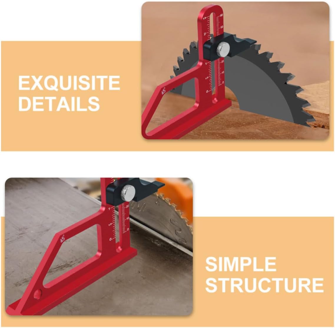 Zerodeko Adjustable Woodworking Height Gauge 0-60mm Aluminum Alloy Step Depth Gauge Tool Lightweight Measuring Tool with Intuitive Controls for Precise Woodworking Tasks