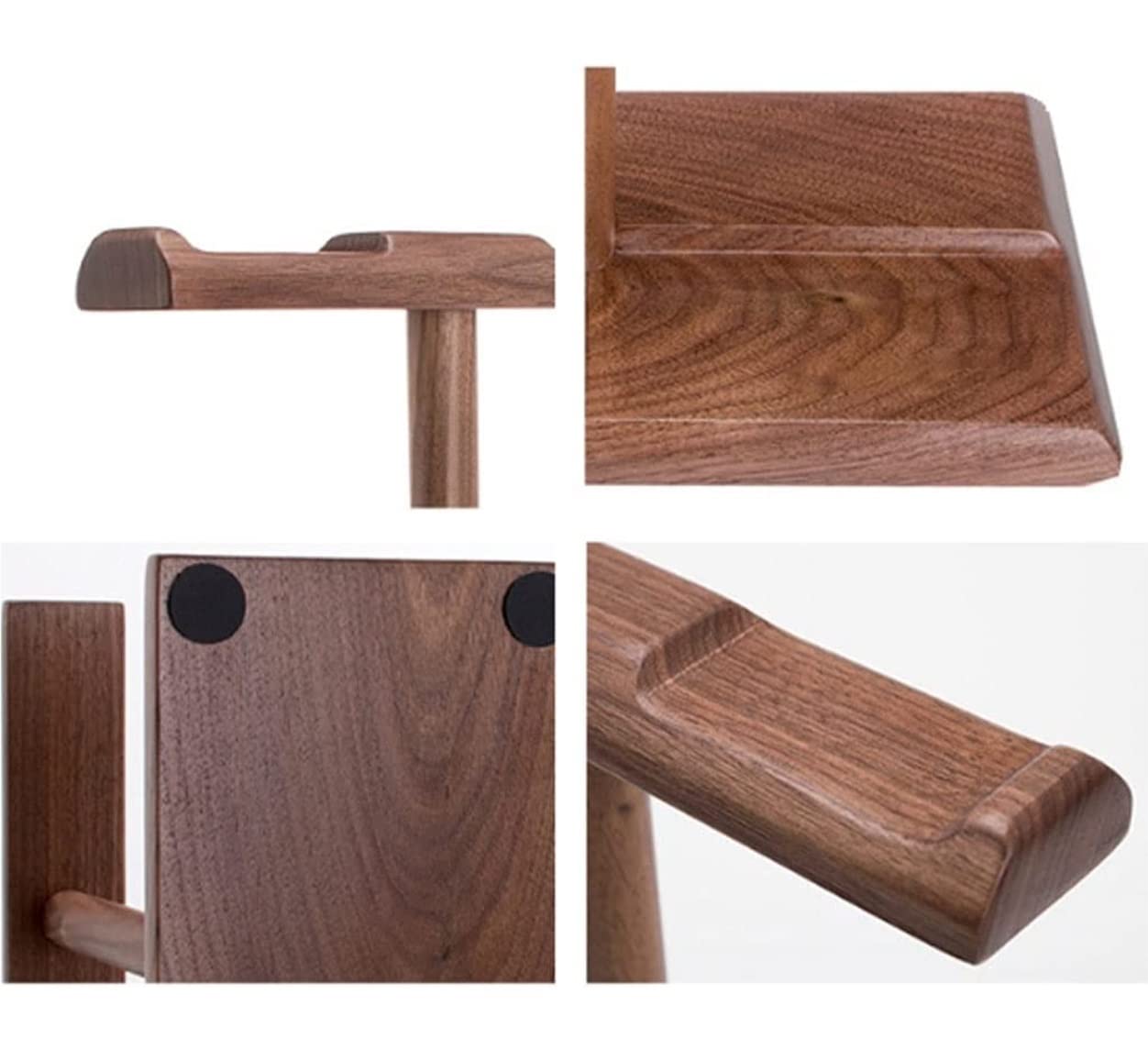 Soporte para Auriculares Gancho Doble De Soporte para Auriculares Simple De Nogal Natural Adecuado para Todos Los Auriculares Soporte Cascos