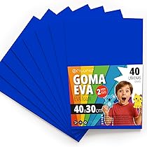OFITURIA Fogli di Gomma Eva Colorata per Lavoretti Creativi, Fai-da-te, Progetti Scolastici, Scrapbooking, Decorazioni Artistiche e Biglietti 40x30cm (Blu, 40 pz)