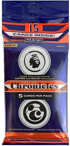Panini Chronicles Soccer 202122 - Paquete múltiple de violonchelo - 15 cartas coleccionables en total, incluye la Premier League, LaLiga y Serie A