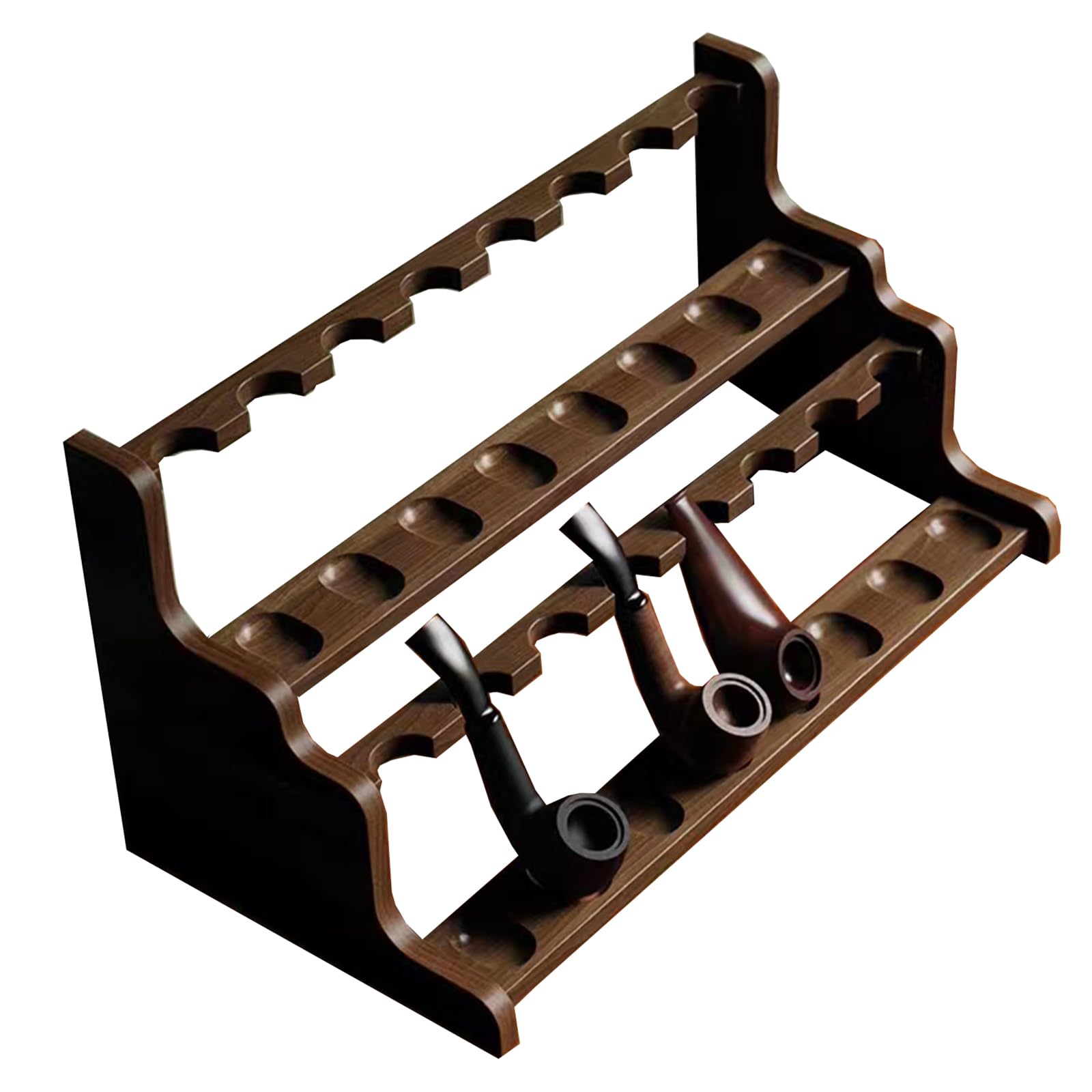 CVJdfhRE pipe rack, Handmade Tobacco Pipe Stand - Retro Walnut Wood Holder Rack for Mens Gifts, Collection(16 position)