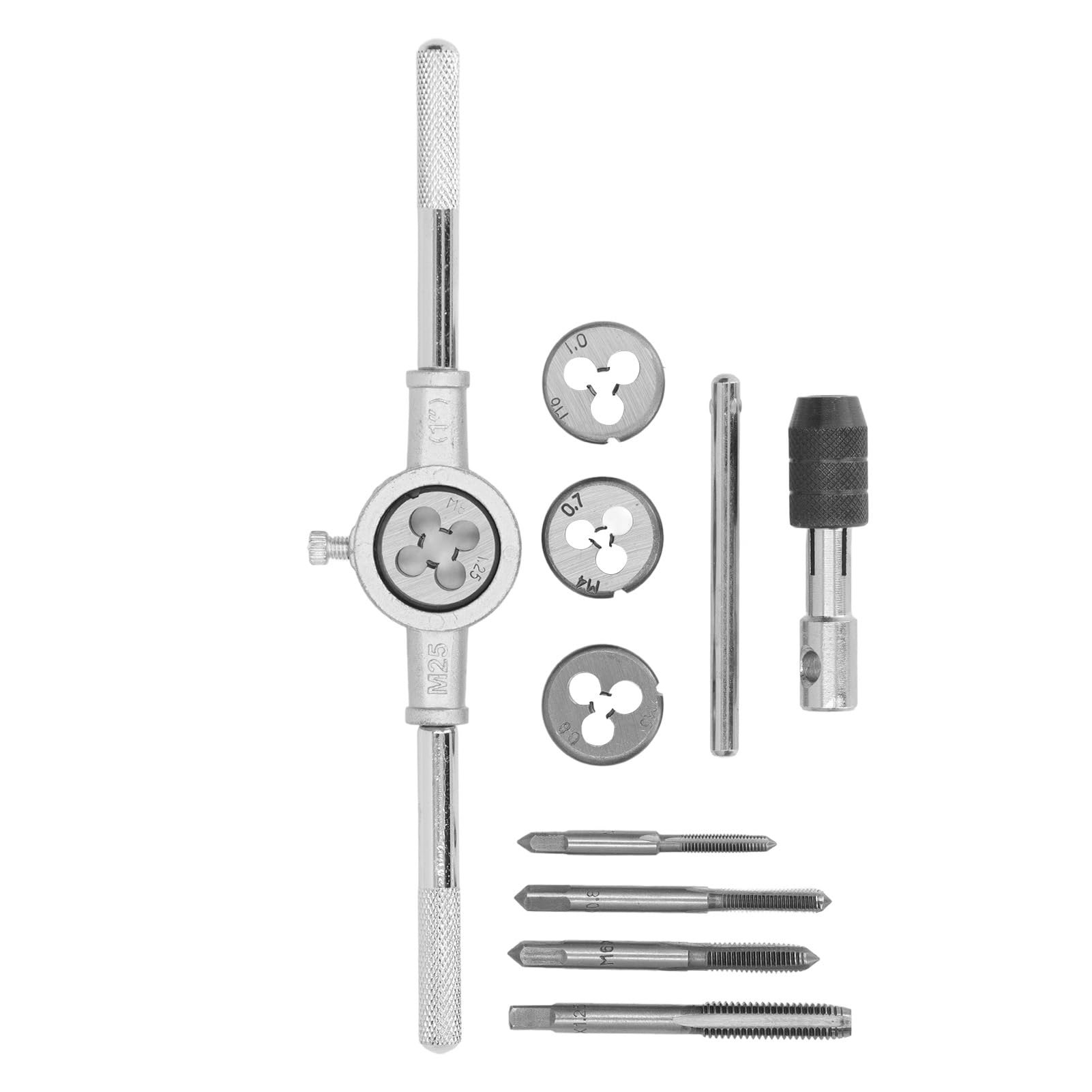 Set di filiere per maschiatura 10 pezzi in acciaio M4 M5 M6 M8 conico, spessore filiera per maschiatura, utensile metrico, piastra per denti, filettatura, rinnovamento, creazione, riparazione, kit d