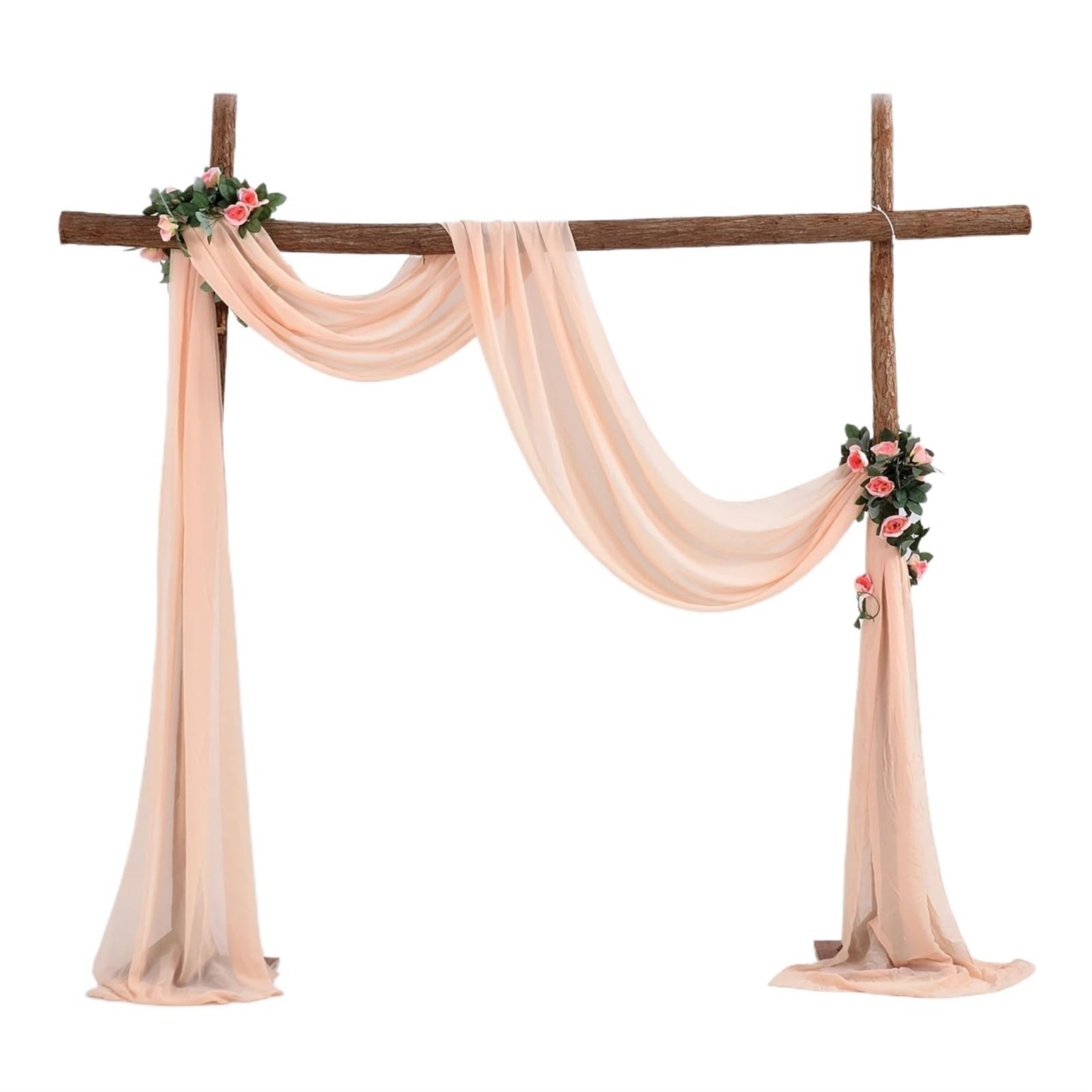 NDLHXKFRP Wedding Curtains Decorations, Wedding Arch Draping Fabric Tulle Chiffon Sheer Drape Curtain Multicolor 70x550cm(Apricot)